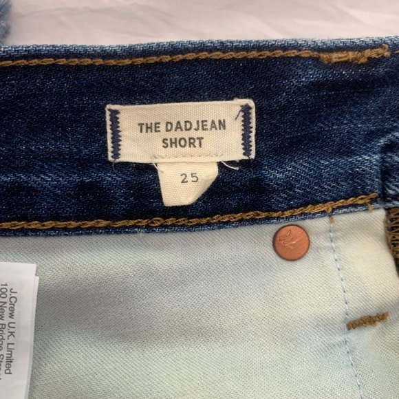 Madewell The Dad Jean Short Size 26 Cut Off Light Destressed Dark Blue Wash‎ - Picture 6 of 11